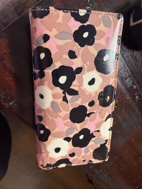 kate spade Pink, Black & Cream Floral Continental Wallet